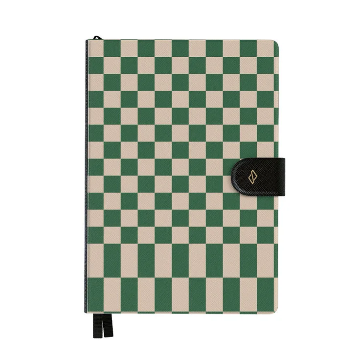 بورجا منظم بورجا  غير مؤرخ إنفينيتي بإغلاق مغناطيسي - دفتر بغلاف مقوى من الجلد النباتي،  صفحة، ورق   جرام، ربط مسطح، جيب خلفي وعلامات شريط - آيفي ليج