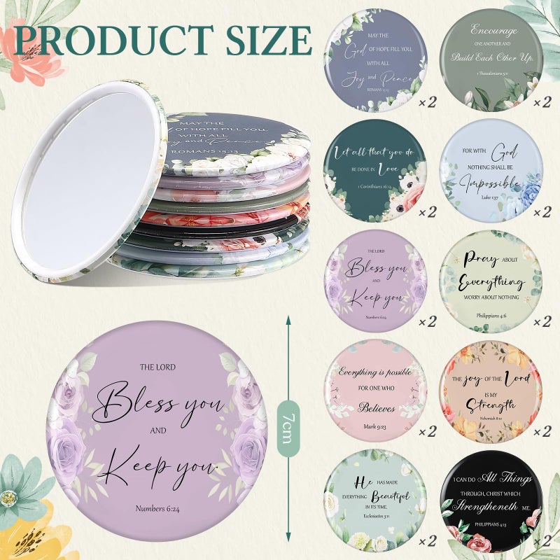 Dansydaisy 60 Pcs Christian Gifts for Women Religious Gifts Include 20 Canvas Makeup Bags 20 Bible Verse Mini Mirror 20 Inspirational Bible Keychains Church Favors for Women Mother Sister(Classic) - Image 4