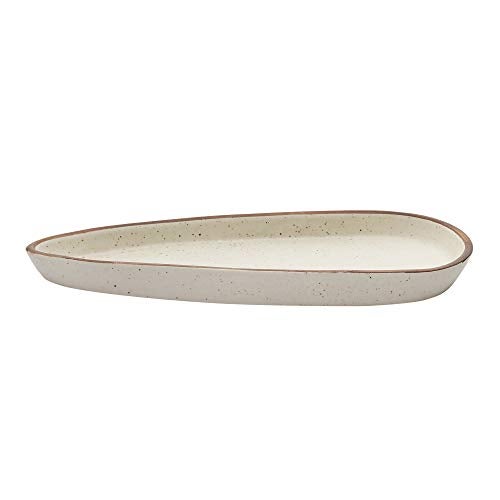 miah decor MD-317 Handcrafted Matt Finish Almond Shaped Biege Stoneware Platter - Image 4