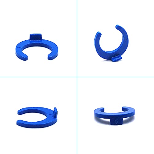 YXCCSE 100Pcs 1/4" and 50Pcs 3/8" Locking Clips Clamps Blue Locking Clips for RO Reverse Osmosis Water Filter Fittings, Locking Clips Clamps Quick Connector, PE Pipe Fitting Filter System Accessories - Image 5