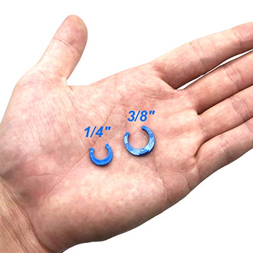 YXCCSE 100Pcs 1/4" and 50Pcs 3/8" Locking Clips Clamps Blue Locking Clips for RO Reverse Osmosis Water Filter Fittings, Locking Clips Clamps Quick Connector, PE Pipe Fitting Filter System Accessories - Image 4