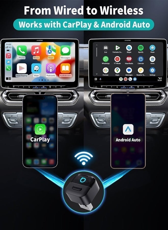 Ottocast Ultra Mini Wireless CarPlay & Android Auto Adapter 2026 Dongle Wired to Wireless for OEM Cars,MINI Wireless Apple CarPlay Wireless Carplay Adapter for iPhone & Android Auto Connect,Wi-Fi 6 & Bluetooth 5.4,Plug and Play Car Play - Image 5