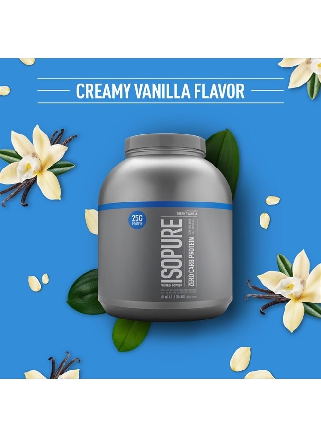 Isopure مسحوق البروتين، مصل اللبن المعزول مع فيتامين C والزنك لدعم المناعة، 25 جرام بروتين، خالي من الكربوهيدرات والكيتو، النكهة: الفانيليا الكريمية، 66 حصة، 4.5 رطل (قد تختلف التعبئة) - Image 2
