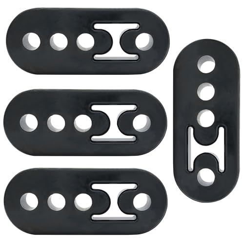YSIL Exhaust Hanger Rubber Insulator Bracket Bushing Mount 4 Holes Tailpipe Adjustable Muffler Shock Absorber Damper Universal for Cars Truck Jeep 4PCS Black - Image 1