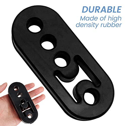 YSIL Exhaust Hanger Rubber Insulator Bracket Bushing Mount 4 Holes Tailpipe Adjustable Muffler Shock Absorber Damper Universal for Cars Truck Jeep 4PCS Black - Image 3