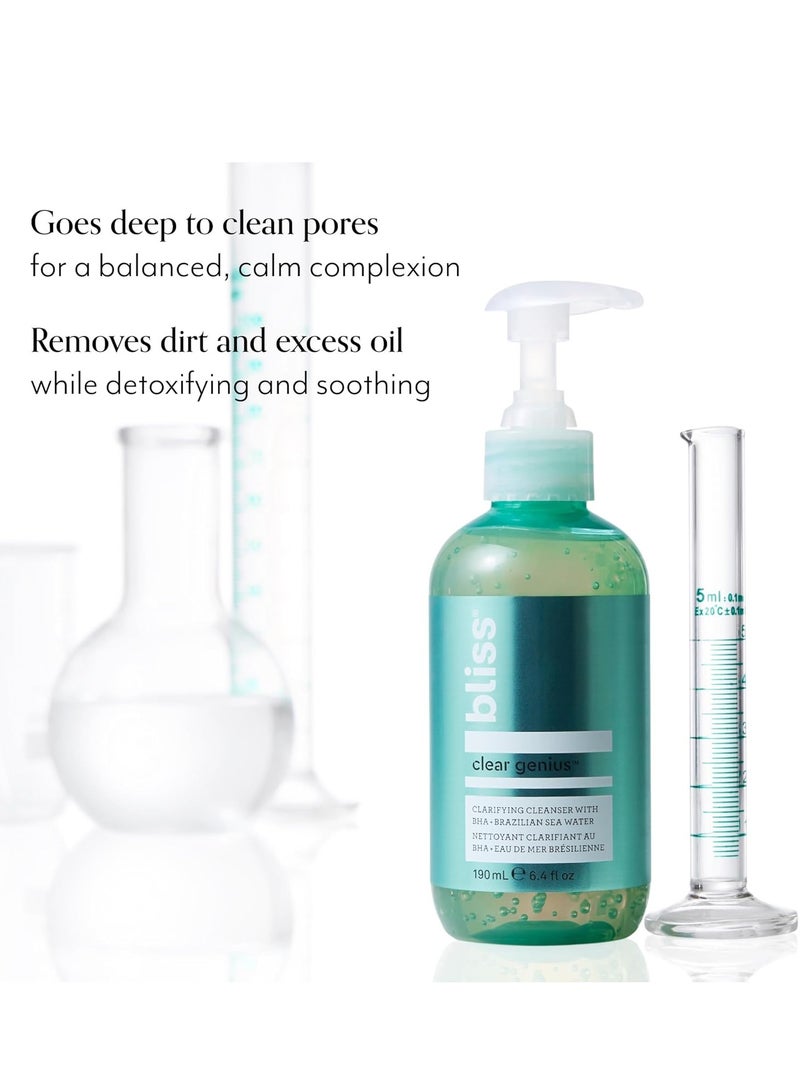 BLISS Bliss Clear Genius Clarifying Gel Cleanser – 6.4 Fl Oz – Salicylic Acid BHA to Purify Pores, Remove Excess Oil & Dirt – Non-Drying, Vegan & Cruelty-Free – Tea Tree Scent – Suitable For All Skin Types - Image 2