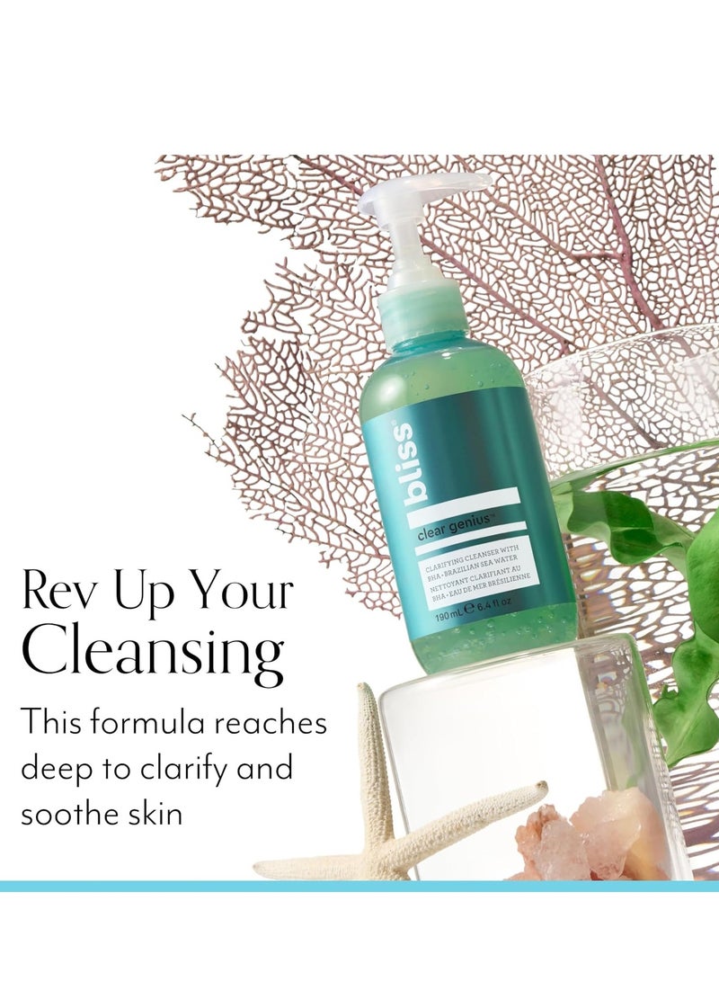 BLISS Bliss Clear Genius Clarifying Gel Cleanser – 6.4 Fl Oz – Salicylic Acid BHA to Purify Pores, Remove Excess Oil & Dirt – Non-Drying, Vegan & Cruelty-Free – Tea Tree Scent – Suitable For All Skin Types - Image 4