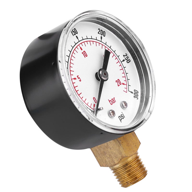 Pressure Gauge: 1/4 BSPT Bottom Connection, Corrosion Resistant Brass Components - Clear Reading Transparent Cover, Multi-Media Compatible for Domestic Heating Industrial Applications - Image 3