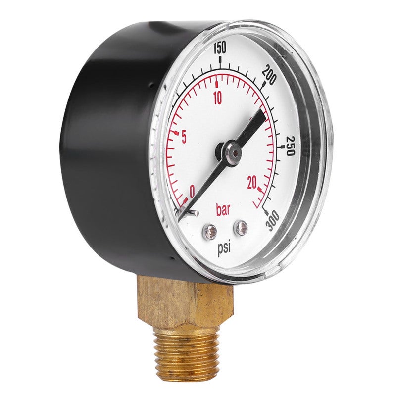 Pressure Gauge: 1/4 BSPT Bottom Connection, Corrosion Resistant Brass Components - Clear Reading Transparent Cover, Multi-Media Compatible for Domestic Heating Industrial Applications - Image 5