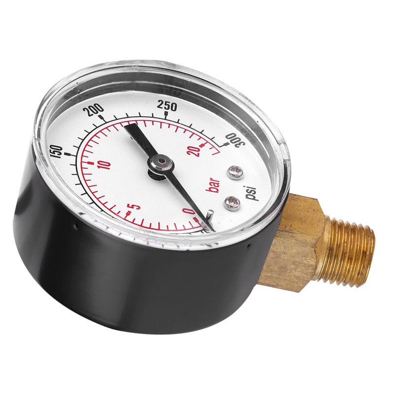 Pressure Gauge: 1/4 BSPT Bottom Connection, Corrosion Resistant Brass Components - Clear Reading Transparent Cover, Multi-Media Compatible for Domestic Heating Industrial Applications - Image 4