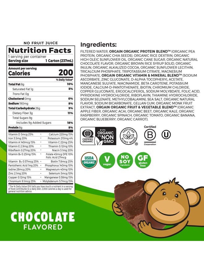 Orgain Organic Kids Nutritional Vegan Protein Shake, Chocolate - Healthy Kids Snacks, 8g Plant Protein, 23 Vitamins & Minerals, 3g Fiber, No Dairy & Soy Ingredients, Non-GMO, 8 Fl Oz (Pack of 12) - Image 2