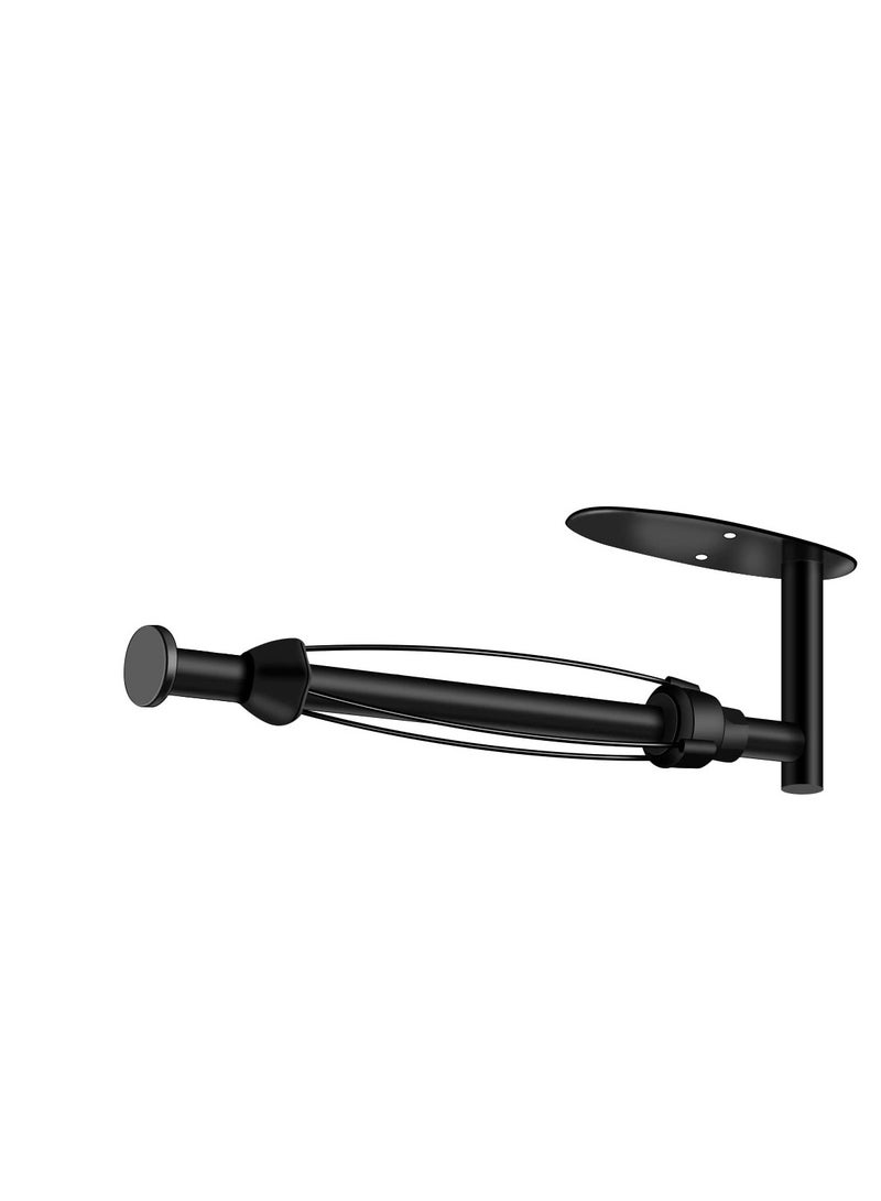 KASTWAVE Paper Towel Holder Under Cabinet, Stainless Steel Wall Mount Paper Roll Holder, with Damping Effect, Self-Adhesive or Drilled for Kitchen Bathroom, Upgrade Silver - Image 1