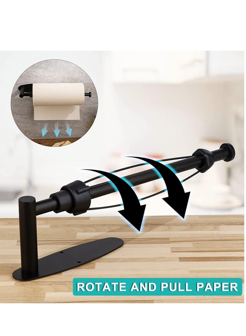 KASTWAVE Paper Towel Holder Under Cabinet, Stainless Steel Wall Mount Paper Roll Holder, with Damping Effect, Self-Adhesive or Drilled for Kitchen Bathroom, Upgrade Silver - Image 3