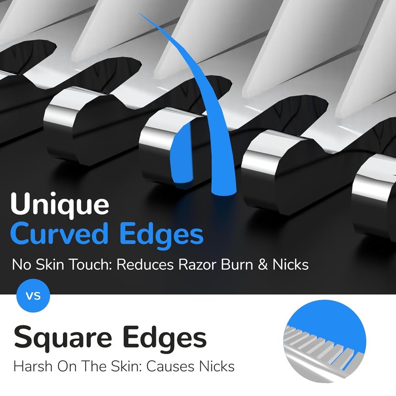 CARESMITH Crew Manscaping Rechargeable Body Trimmer For Men|Curved Edges For Extra Safety|7000 Rpm Balls Trimmer For Pubic Hair|Private Parts Trimming|Body Hair Remover For Intimate Area Trimming,Blue - Image 4