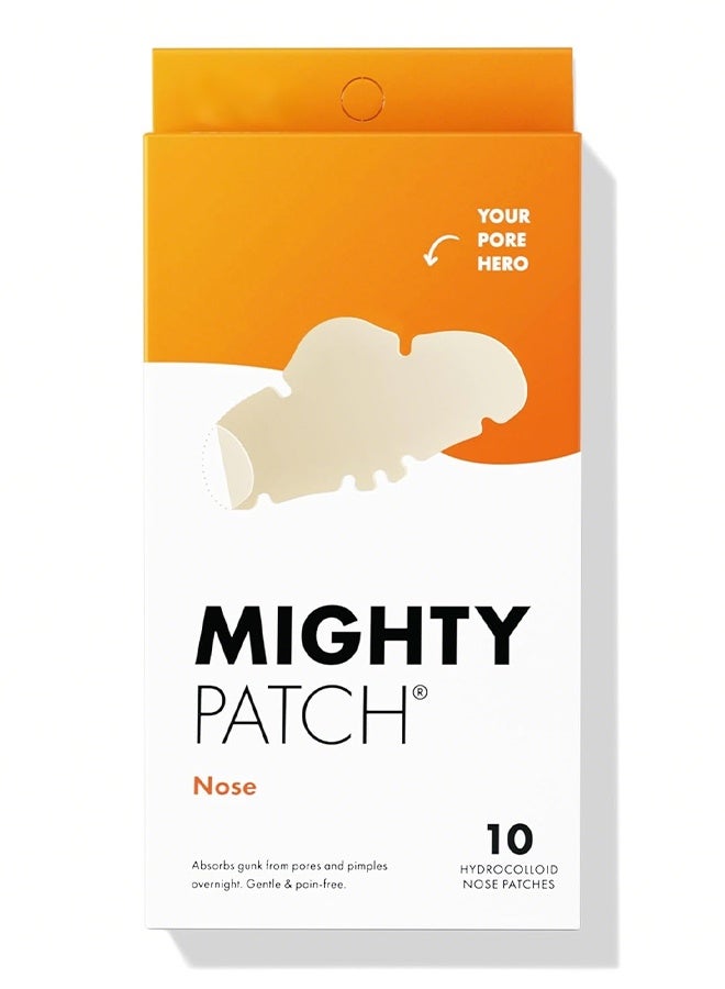 Mighty Patch Nose Pimple Patches Large Hydrocolloid Pore Strips, Dermatologist Approved, Overnight, Pimple Stickers to Absorb Acne Nose Gunk, 10 Count - Image 1