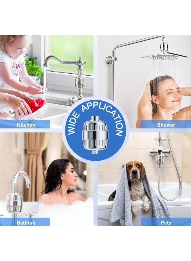 إي وورلد فلتر دش بـ 20 مرحلة للمياه العسرة مع 2 خرطوشة – مزيل للكلور والمعادن الثقيلة والروائح – يحسن صحة الجلد والشعر والأظافر – تركيب سهل وتوافق عالمي - Image 4