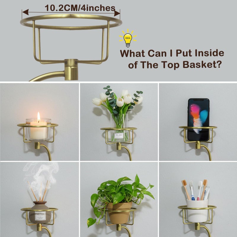 ICCTUO 100% Solid Brass Hand Towel Holder, Champagne Bronze Towel Hook, Bathroom Towel Holder with Candle Holder for Wall DÃ©cor, Brass Bathroom Accessories, Wall Vase Holder - Image 2