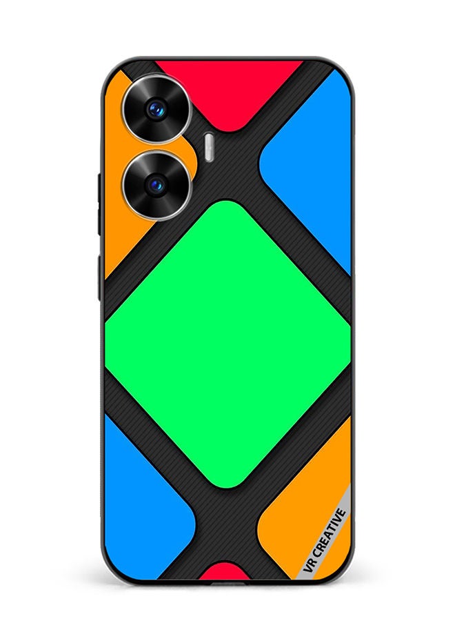 VR CREATIVE Protective Case Cover For Realme C55 Abstract Design Multicolour - Image 1