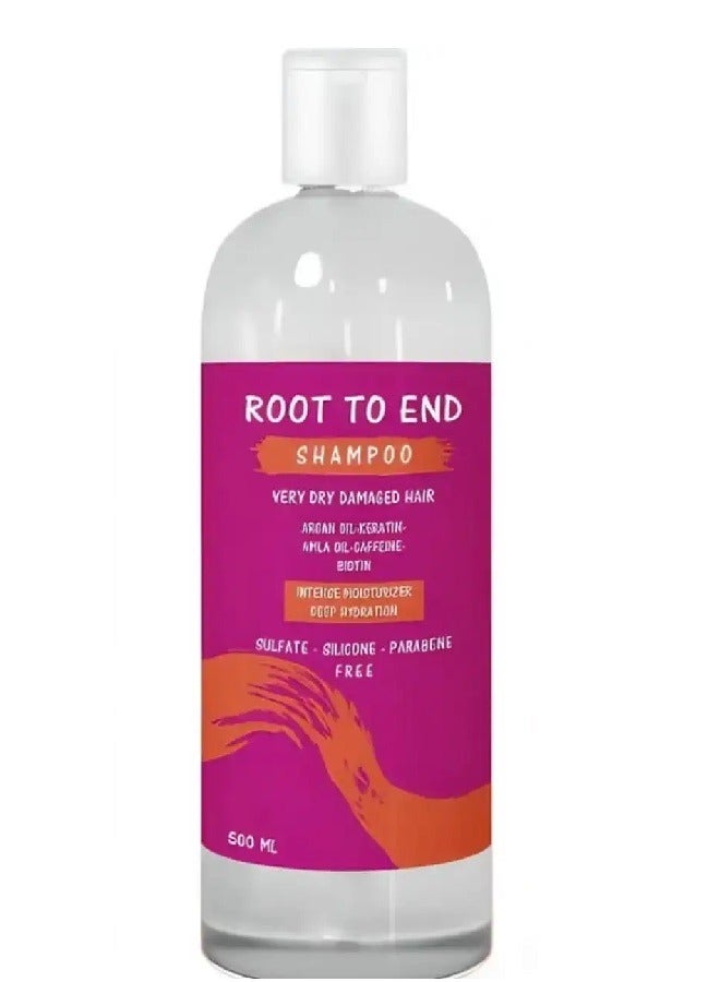 ROOT TO END Advanced Shampoo For Dry And Damaged Hair – 500ml - Image 1