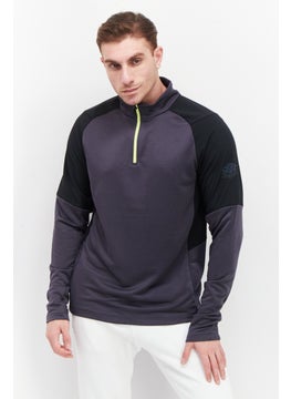 Men Sportswear Fit Long Sleeve Brand Logo Training Sweatshirts, Black Combo