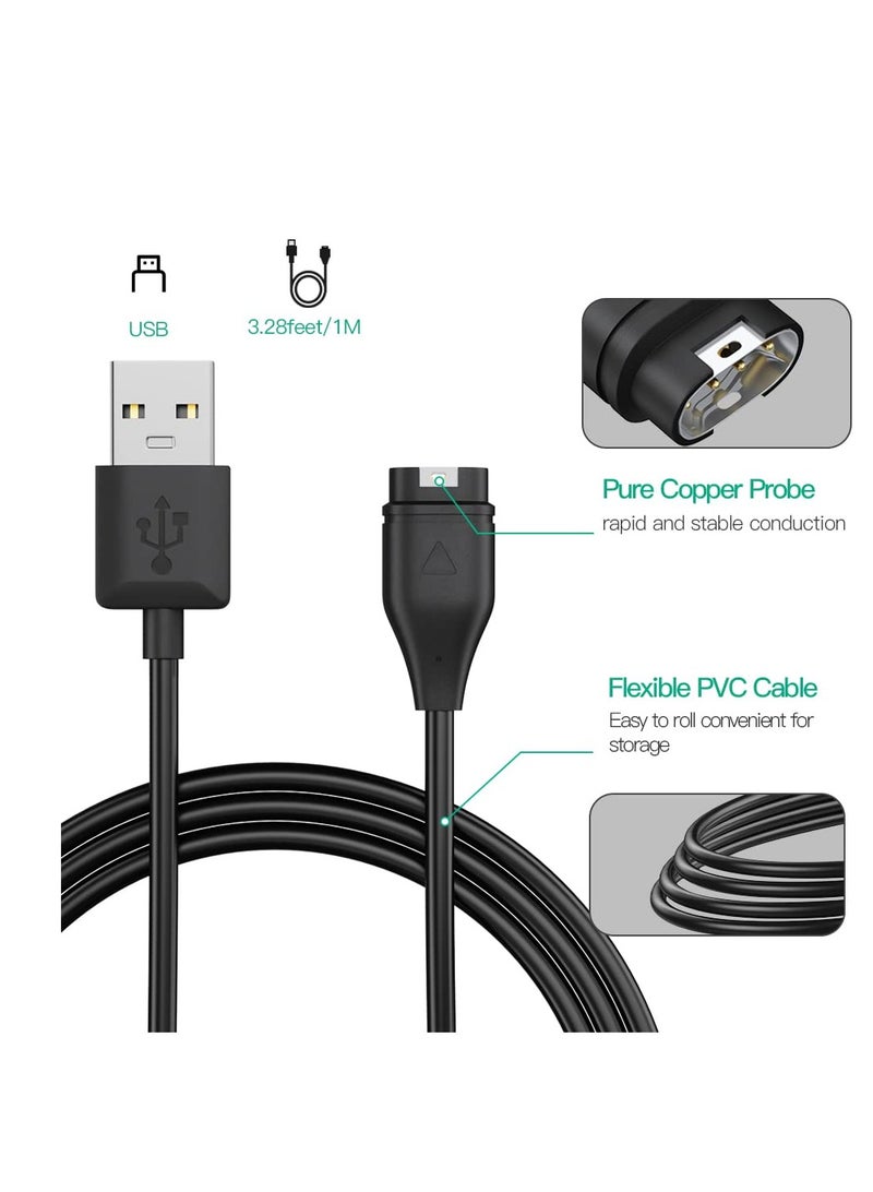 USB Charger Cable 3.3FT for Garmin Watch Fenix 8/7/7X/7S/6/E,Venu 3/3S/2S/SQ,Forerunner 165/965/955/945/265/255/55/45,Vivoactive 5/4S,Epix Pro 2 - Image 1