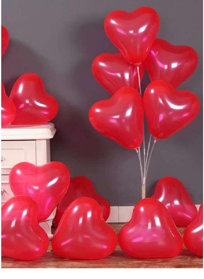 مجموعة بالونات شكل قلب(100 قطعة) بألوان زاهية حمراء، مصنوعة من اللاتكس القوي لعيد الحب ومناسبات الزواج والخطوبه،تملاء بالهليوم أو بالهواء.لامعه - Image 3