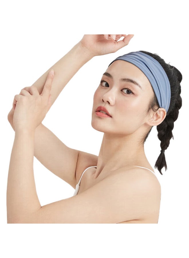 Keep Sports Wide Headband For Yoga, Dance, Exercise, Fitness, Sweat-Absorbing, Breathable Hair Tie, Smog Blue - Image 3
