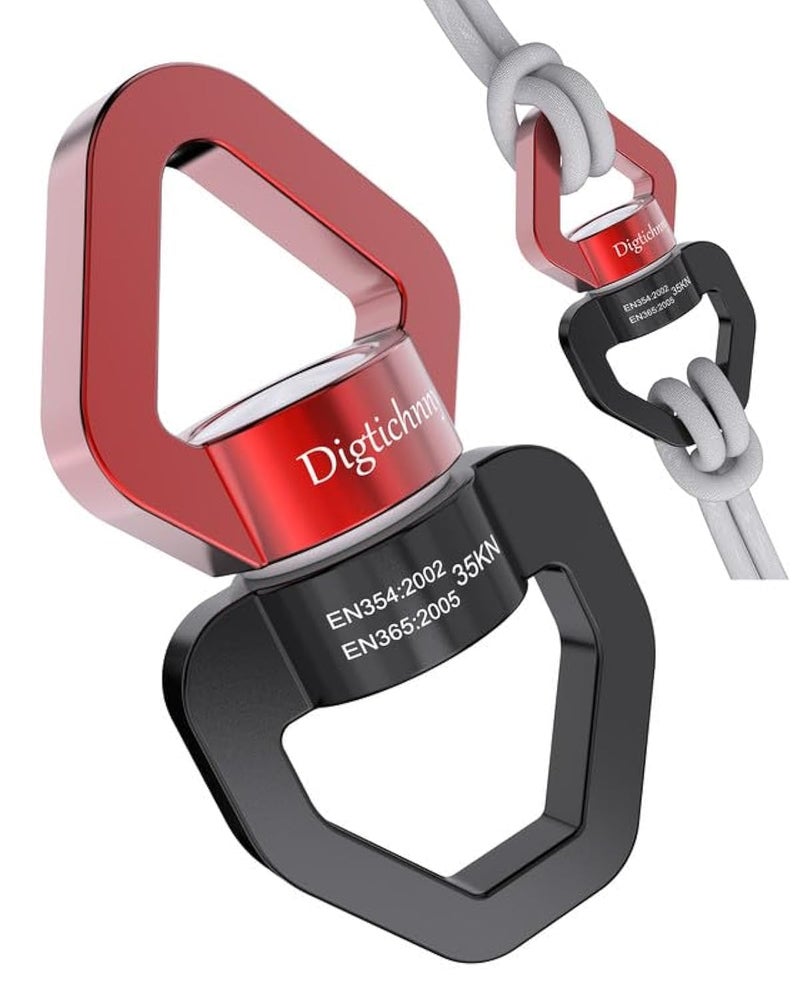 Digtichnny Swivel Hook for SwingAluminium Alloy 35KN Swing Swivel Hanger for Tree Swing Aerial Dance Childrens Swing Hanging Hammock Outdoor IndoorBlackRed - Image 4