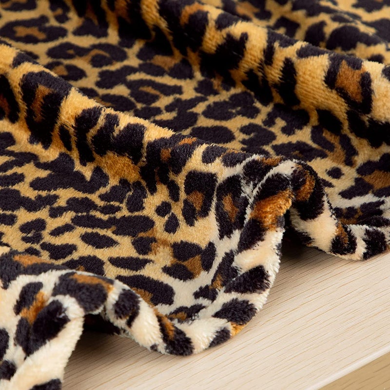 MACEVIA Flannel Fleece Throw Blanket for Couch, Leopard Print Blanket for Adult, Lightweight Cozy Soft Cheetah Blanket for Bed Sofa 260GSM, Suitable for All Seasons (Brown Leopard,50x60inches) - Image 3