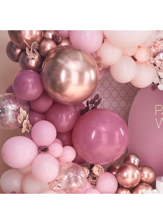 PartyWoo PartyWoo Dusty Rose Balloon Arch Kit, 140 pcs Pink Balloon Garland Kit, Rose Gold Balloons, Metallic Balloons for Dusty Pink Birthday Decorations Women, Bridal Shower, Wedding, Bachelorette Party  - Image 2