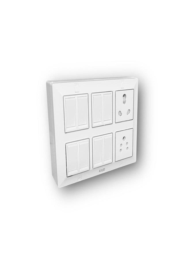 A1 LED 12 Modular Switch Panel with 7 x 10A Switches, 1 x 10A Socket, 1 x 20A Socket, 1 x 20A Switch | For Home, Kitchen & Office - Image 1