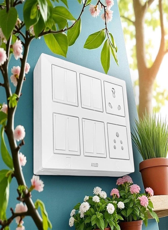 A1 LED 12 Modular Switch Panel with 7 x 10A Switches, 1 x 10A Socket, 1 x 20A Socket, 1 x 20A Switch | For Home, Kitchen & Office - Image 4