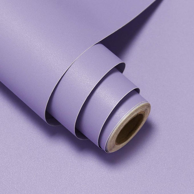 SOLID PURPLE TEXTURED WALLPAPER MATTE PEEL STICK SELFADHESIVE REMOVABLE WATERPROOF CONTACT PAPER FOR LIVING ROOM BEDROOM DECOR 118X157