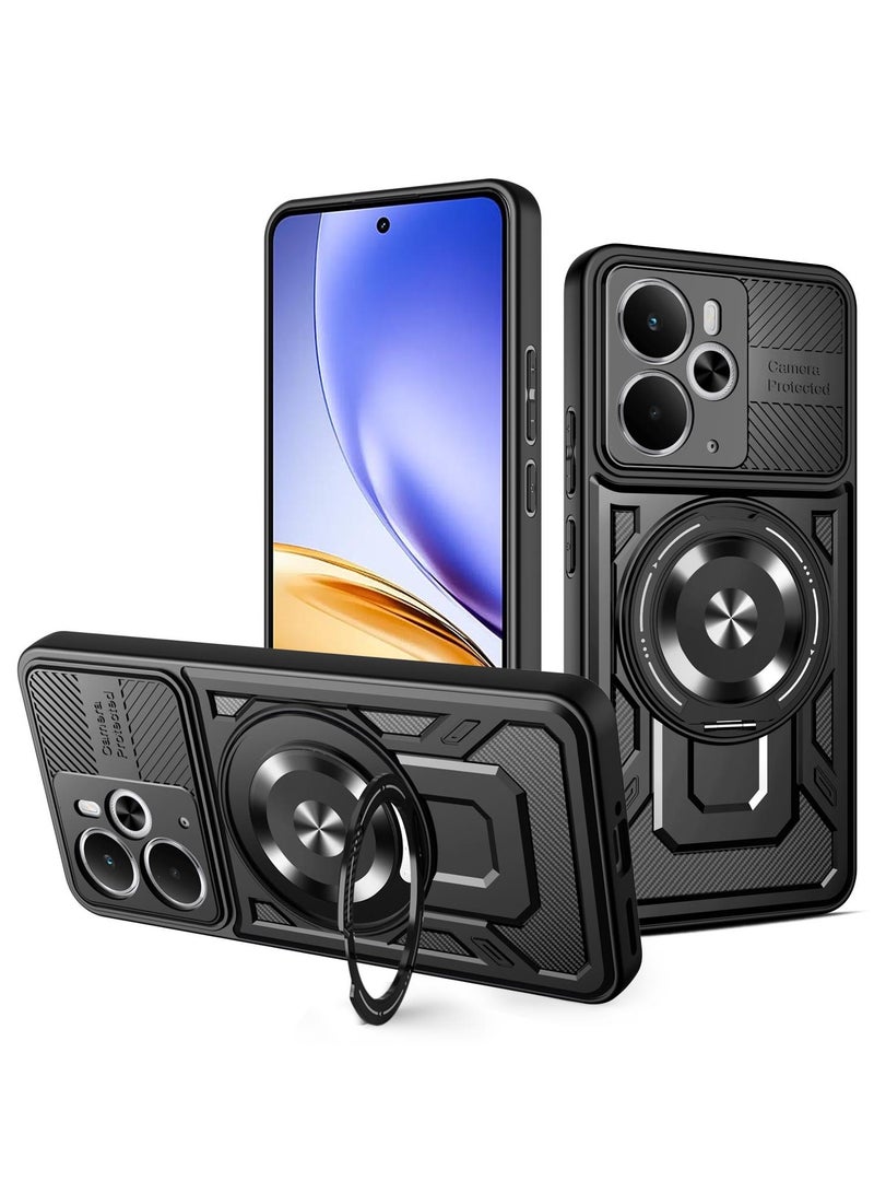 جراب وغطاء حماية مقاوم للصدمات وحمايه للكاميرا ومتوافق مع Realme 14T/Realme 14 5G (أسود) - Image 1