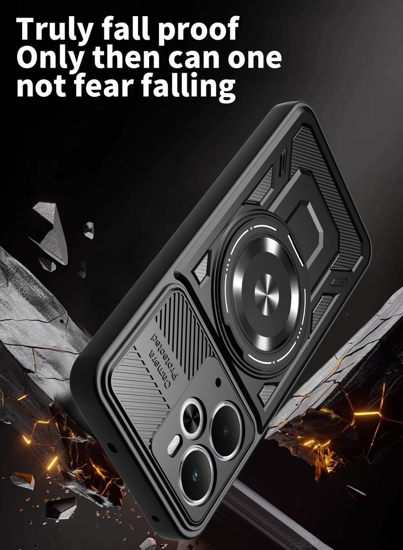 جراب وغطاء حماية مقاوم للصدمات وحمايه للكاميرا ومتوافق مع Realme 14T/Realme 14 5G (أسود) - Image 3