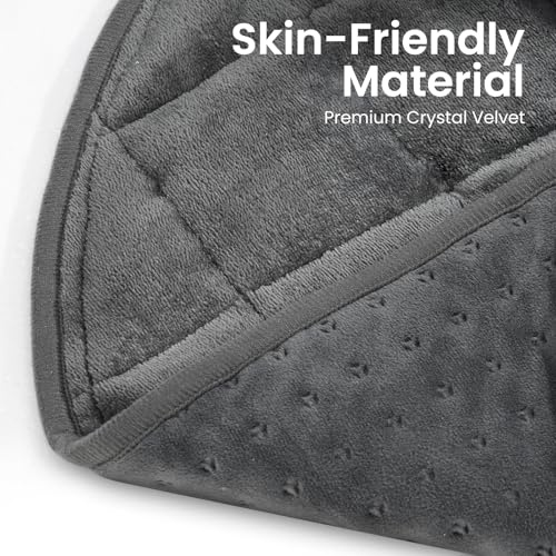NOWWISH 5lbs Weighted Heating Pad, Small Electric Heated Weighted Blanket with 6 Heat Settings, Timer & Auto Shut-Off, Relief for Period Cramps, Back Pain, Lap, Machine Washable, 29x24 inch, Grey - Image 4