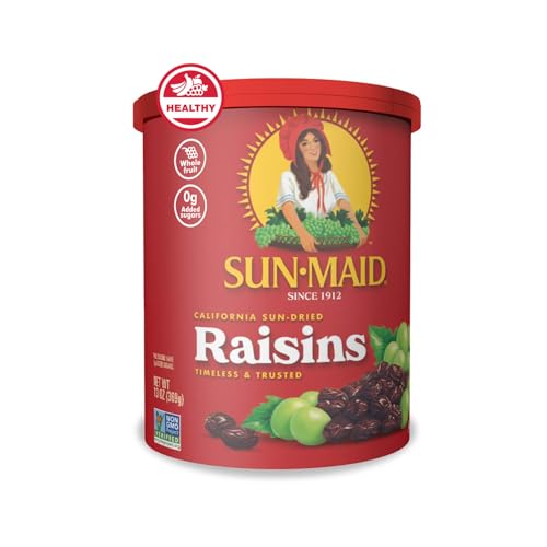 SunMaid California SunDried Raisins  13 oz Resealable Canister  Dried Fruit for Healthy Snacks School Lunches and Natural Sweeteners - Image 1