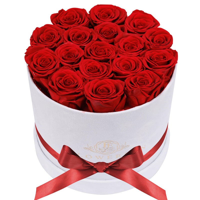 Prifroti 17 Flowers in a Luxury Suede Box Birthday Gifts for Women Preserved Flowers Mothers Day Roses Gift for Mom Red - Image 2
