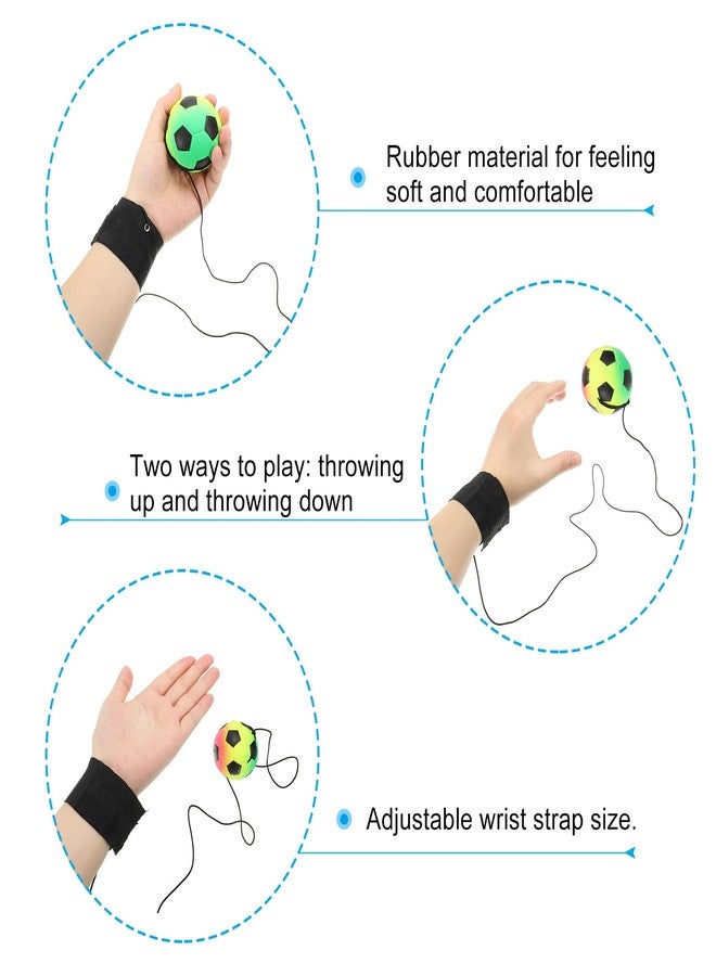 PATIKIL 1.9 Inch Sports Wrist Ball, Soccer Rubber Rebound Wristband Wrist Return Ball Sport on a String for Exercise Play, Mixed Colors - Image 4