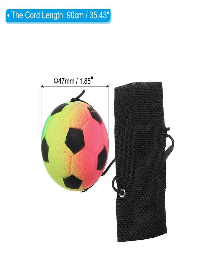 PATIKIL 1.9 Inch Sports Wrist Ball, Soccer Rubber Rebound Wristband Wrist Return Ball Sport on a String for Exercise Play, Mixed Colors - Image 2