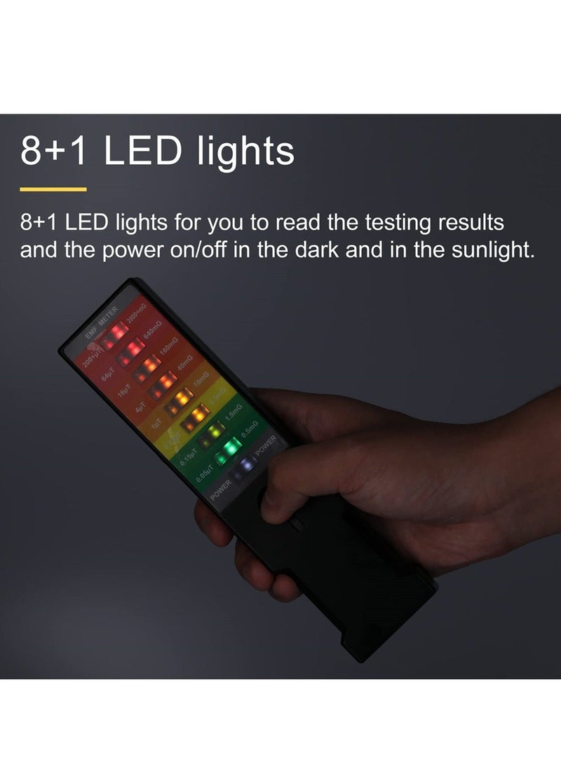 Y&D - Radiation Tester, Portable Electromagnetics Field EMF Gauss Meter, Handheld Meter Magnetic-Field Monitor, Home Environmental Electrical Electromagnetic Detector 9 LED - Image 1