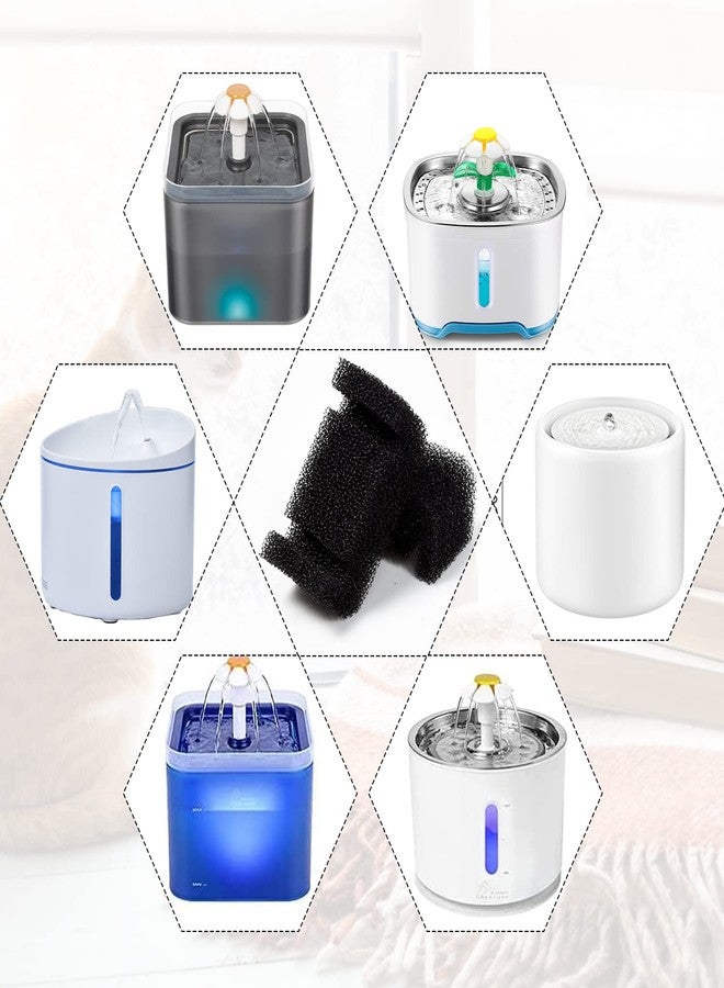 Jolbndcv 10 Pcs Sponge Filter for 67oz/2L Pet Fountain 81oz/2.4L Stainless Steel Dog Drinking Fountain Replacement,Pet Water Fountain Pre Foam Filters Replacement - Image 5