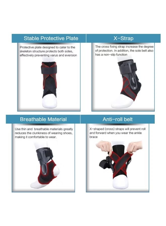 Ankle Brace, Ankle Support Brace for Ankle Sprains, Ankle Braces for Men Women, Ankle Support Sprained Ankle Brace for Basketball Soccer Volleyball (L) - Image 3