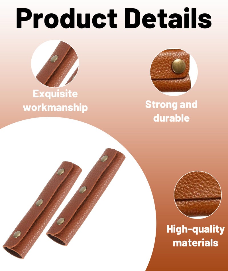 BdelrinQue 2 Pcs Luggage Handle Wrap, Handbag Cover for Women, Brown Bag Covers for Handbags Suitable for Frequent Travelers Fashionable Women - Image 3