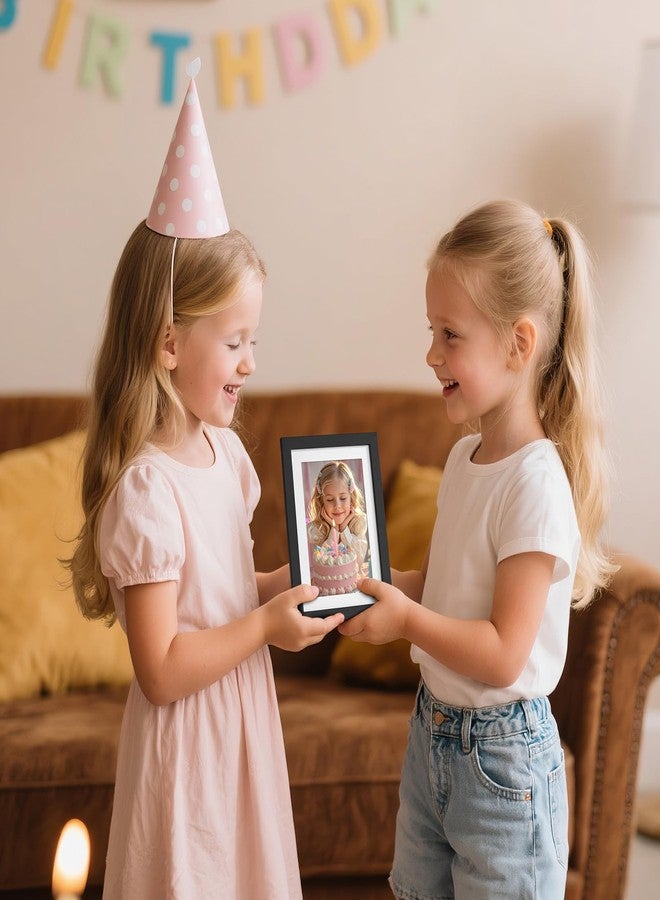 TWING 2 Pack Black 5x7 Matted Picture Frames, Display 4x6 Photos with Mat or 5x7 Without for Tabletop Display - Image 3