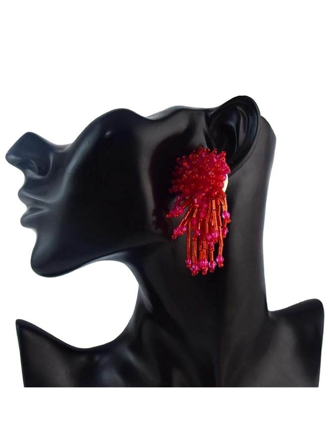 إيروريكس أقراط متدلية من الراتنج على شكل زهرة كبيرة أنيقة 4605Re - Image 2