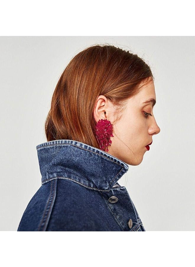 إيروريكس أقراط متدلية من الراتنج على شكل زهرة كبيرة أنيقة 4605Re - Image 5