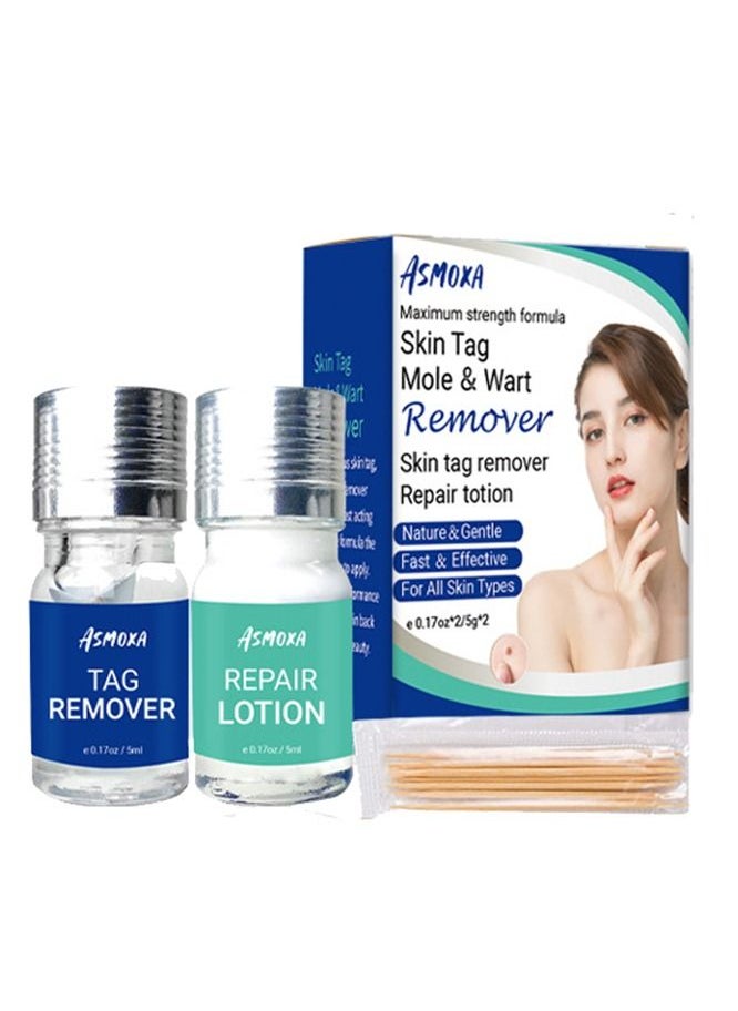 ASMOXA - Skin Tag Remover, Mole Remover & Skin Tag Removal Repair Lotion Set, Remove Moles and Skin Tags with Natural Ingredients for Safe & Quick Removal,for Home Use - Image 1