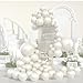 Yumiche Pearl White Balloons Double Stuffed Pearl Balloons Arch With Pearl Stickers 5101218 Inch Bridal Shower Balloon Arch Pearl Ivory Balloon Garland For Wedding Birthday Baby Shower Decorations - Image 3