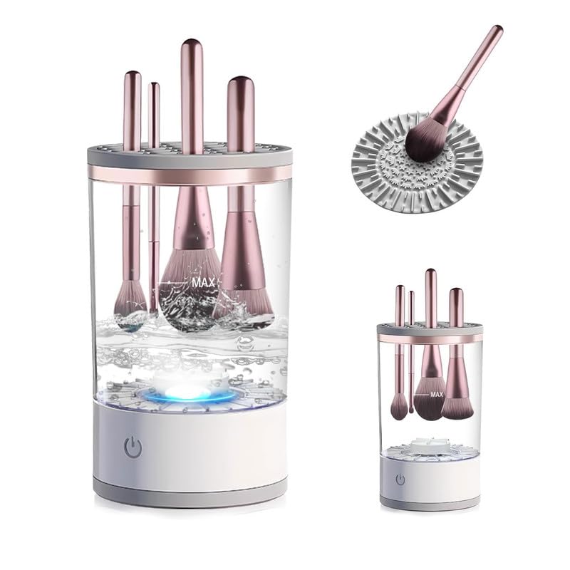 PARVY Electric Makeup Brush Cleaner Cosmetic Brush Cleaner Makeup Brush Cleaner Machine Automatic Electric AutoRotating 1 PCS - Image 1